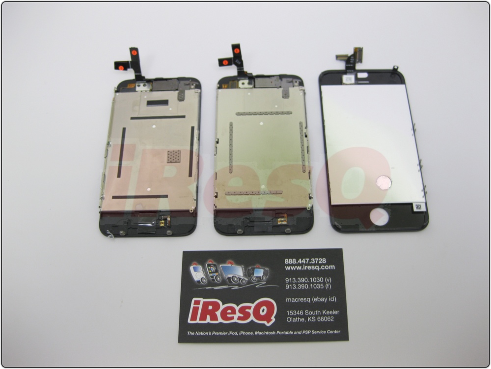 From left to right, you have the iPhone 3G, iPhone 3GS, and the iPhone 4G front panel.