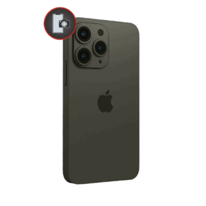 iPhone with icon signifying camera and lens repairs