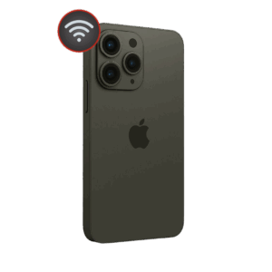 iPhone with icon signifying Wi-Fi and bluetooth antenna repairs