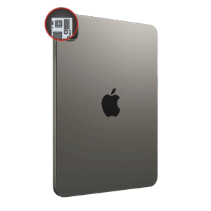 iPad with icon signifying board and component repairs
