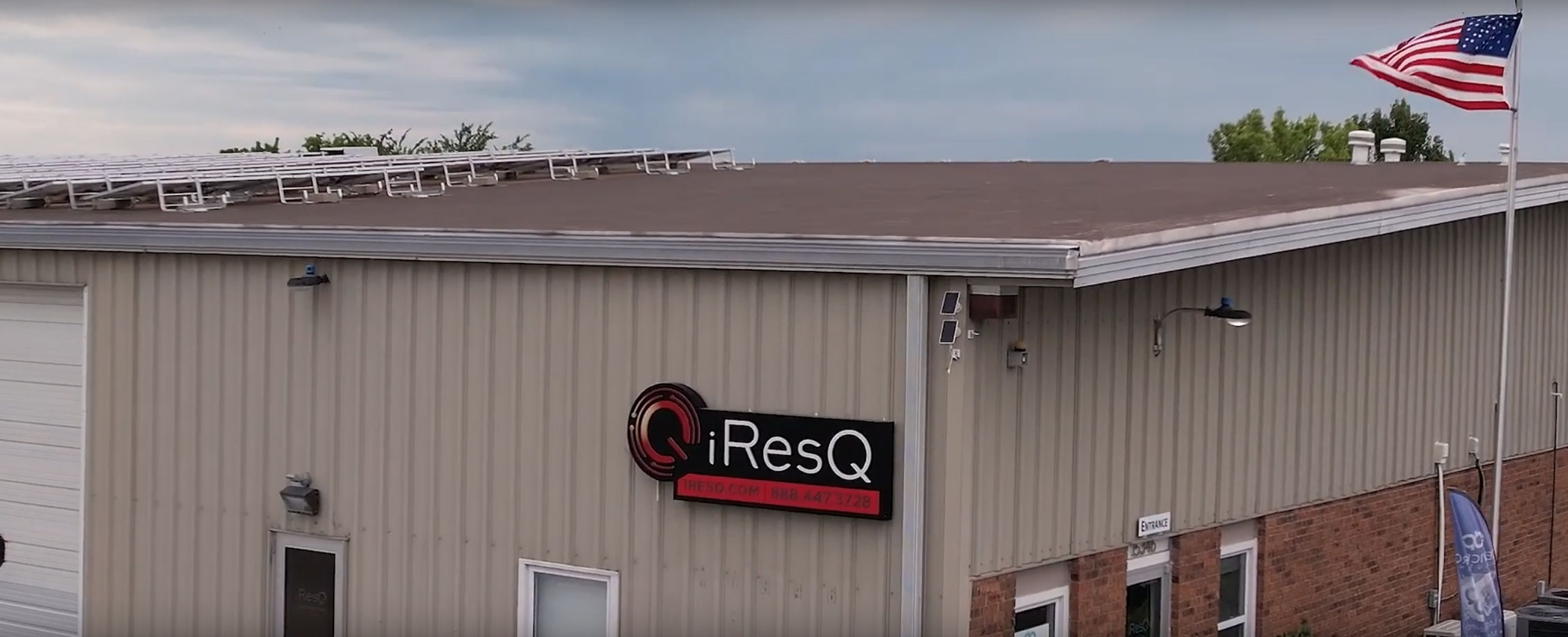 Overhead drone image of the iResQ facility exterior